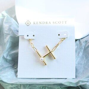 Kendra Scott Letter H Necklace Freshwater Cultured Pearl Gold